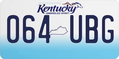KY license plate 064UBG