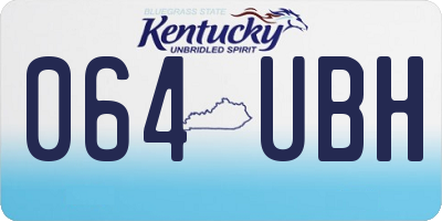 KY license plate 064UBH