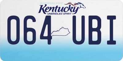 KY license plate 064UBI