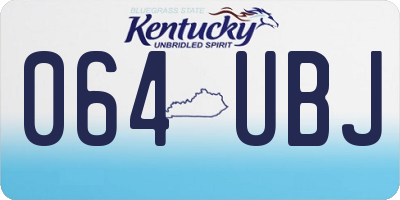 KY license plate 064UBJ