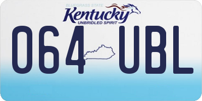 KY license plate 064UBL