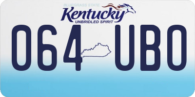 KY license plate 064UBO