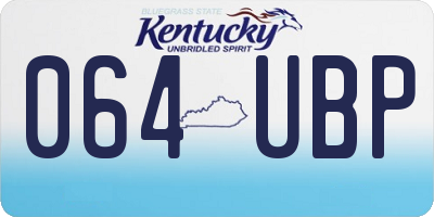 KY license plate 064UBP