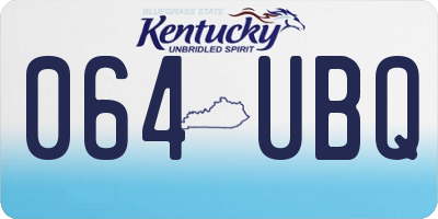 KY license plate 064UBQ