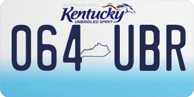 KY license plate 064UBR