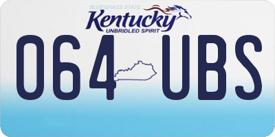 KY license plate 064UBS