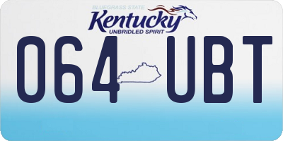 KY license plate 064UBT