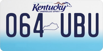 KY license plate 064UBU