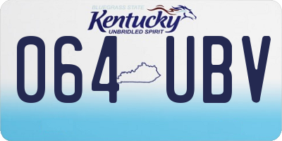 KY license plate 064UBV