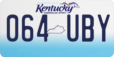 KY license plate 064UBY