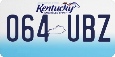 KY license plate 064UBZ