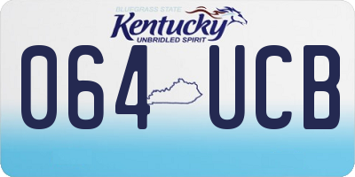 KY license plate 064UCB
