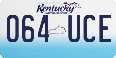 KY license plate 064UCE