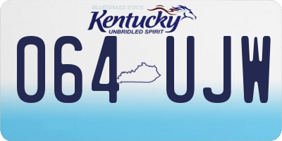 KY license plate 064UJW