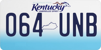KY license plate 064UNB