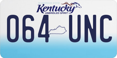 KY license plate 064UNC