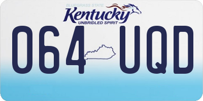 KY license plate 064UQD