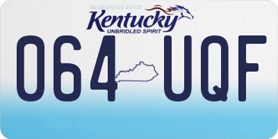 KY license plate 064UQF