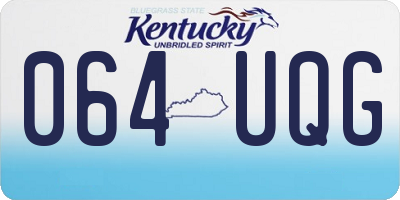 KY license plate 064UQG