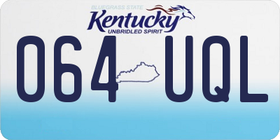 KY license plate 064UQL