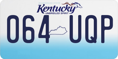 KY license plate 064UQP