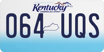 KY license plate 064UQS