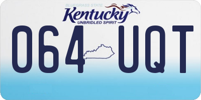 KY license plate 064UQT