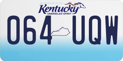 KY license plate 064UQW