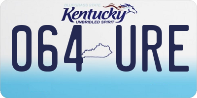 KY license plate 064URE
