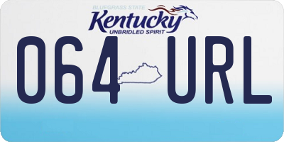 KY license plate 064URL