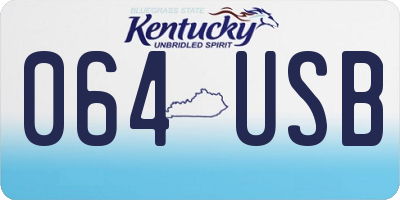 KY license plate 064USB