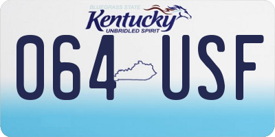 KY license plate 064USF