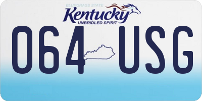 KY license plate 064USG