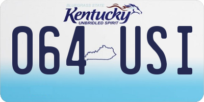 KY license plate 064USI