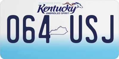 KY license plate 064USJ