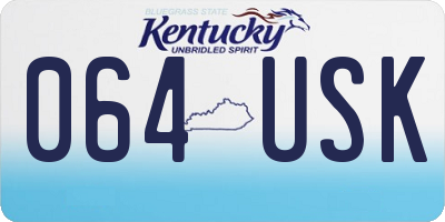 KY license plate 064USK