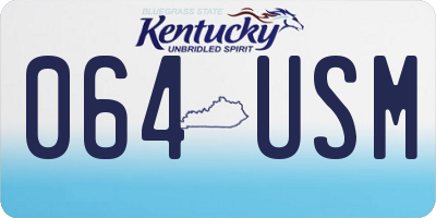 KY license plate 064USM