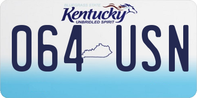KY license plate 064USN
