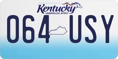 KY license plate 064USY