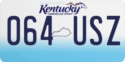 KY license plate 064USZ