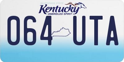 KY license plate 064UTA
