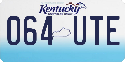 KY license plate 064UTE