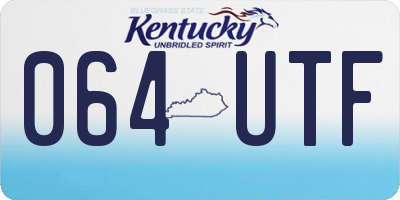KY license plate 064UTF