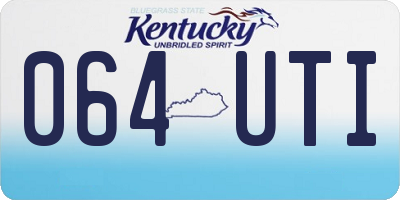 KY license plate 064UTI