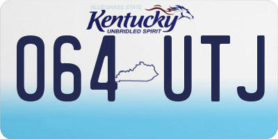 KY license plate 064UTJ