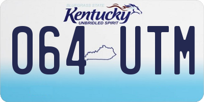 KY license plate 064UTM