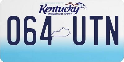 KY license plate 064UTN