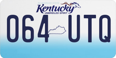 KY license plate 064UTQ