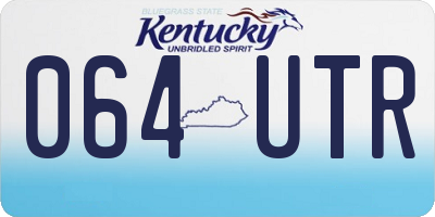 KY license plate 064UTR