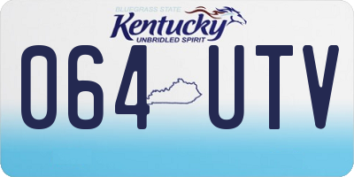 KY license plate 064UTV
